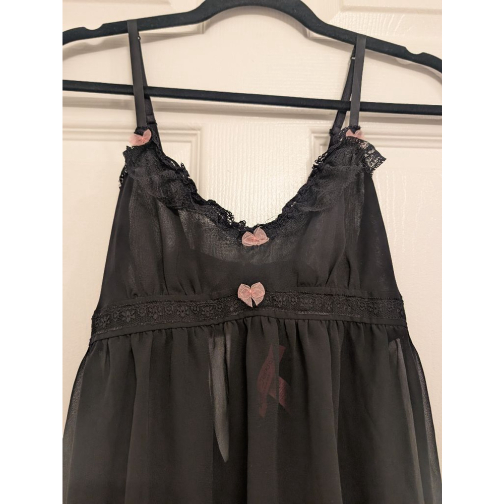 Betsey Johnson Gothic Lolita Babydoll Dress Lingerie M Sabrina Valentine's Day - Picture 4 of 10